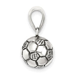 Sterling Silver Antiqued Soccer Ball Pendant - Product Photo
