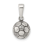 Sterling Silver Antiqued Soccer Ball Pendant - Product Photo