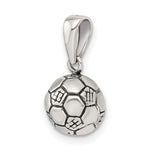Sterling Silver Antiqued Soccer Ball Pendant - Product Photo
