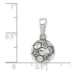 Sterling Silver Antiqued Soccer Ball Pendant - Product Photo