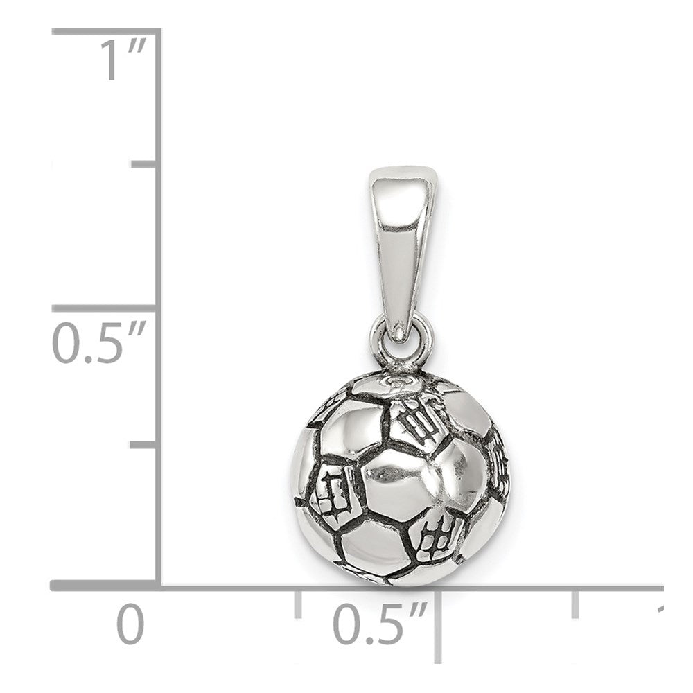 Sterling Silver Antiqued Soccer Ball Pendant - Product Photo