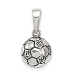 Sterling Silver Antiqued Soccer Ball Pendant - Product Photo
