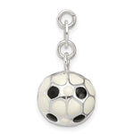 Sterling Silver Enameled Soccer Ball Charm - Product Photo