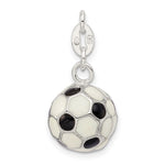 Sterling Silver Enameled Soccer Ball Charm - Product Photo
