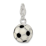 Sterling Silver Enameled Soccer Ball Charm - Product Photo
