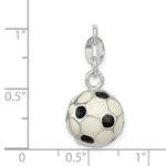 Sterling Silver Enameled Soccer Ball Charm - Product Photo