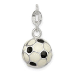 Sterling Silver Enameled Soccer Ball Charm - Product Photo