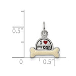 Sterling Silver Enameled I Love My Dog Charm - Product Photo