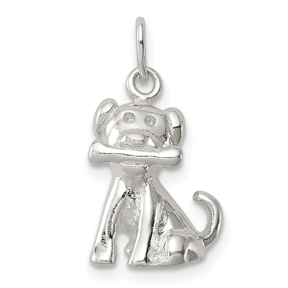 Sterling Silver Doggie w/Bone Charm - Product Photo