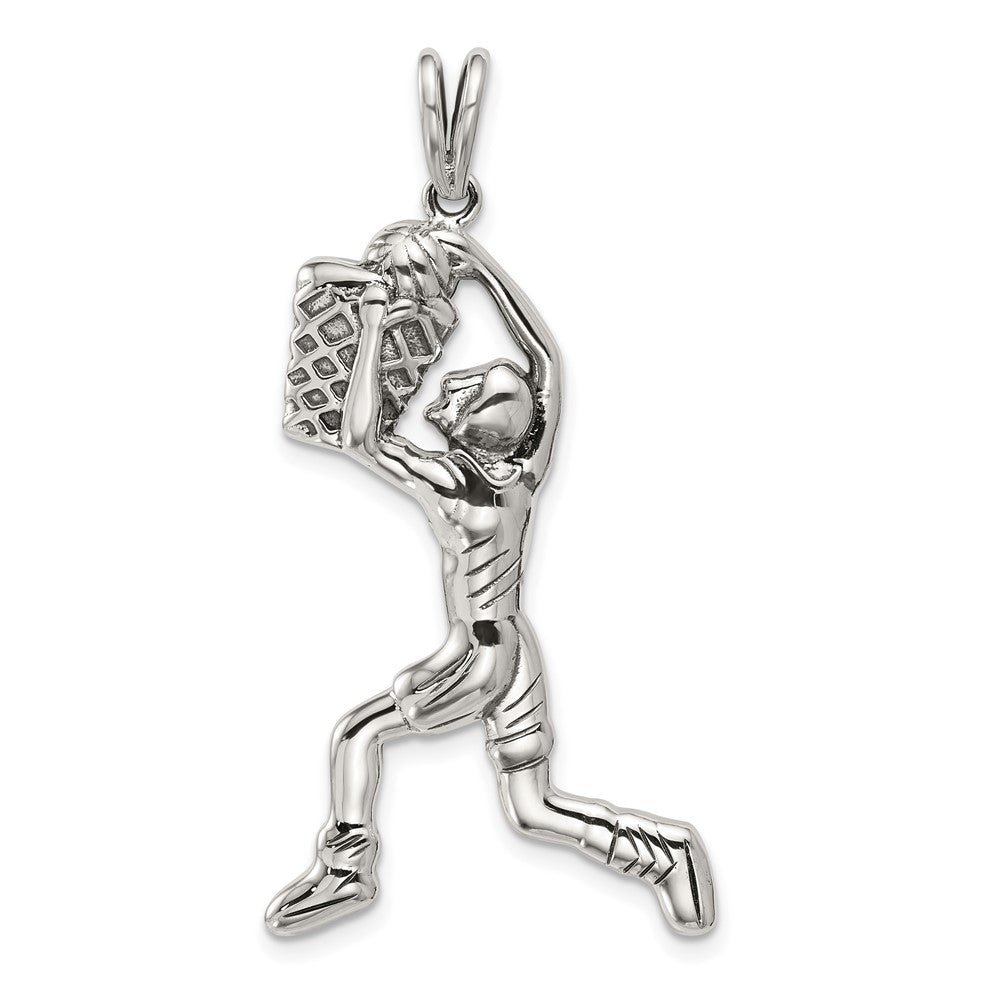 Sterling Silver Basketball Player Charm - Product Photo