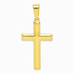Sterling Silver Gold-tone Polished Cross Pendant - Product Photo