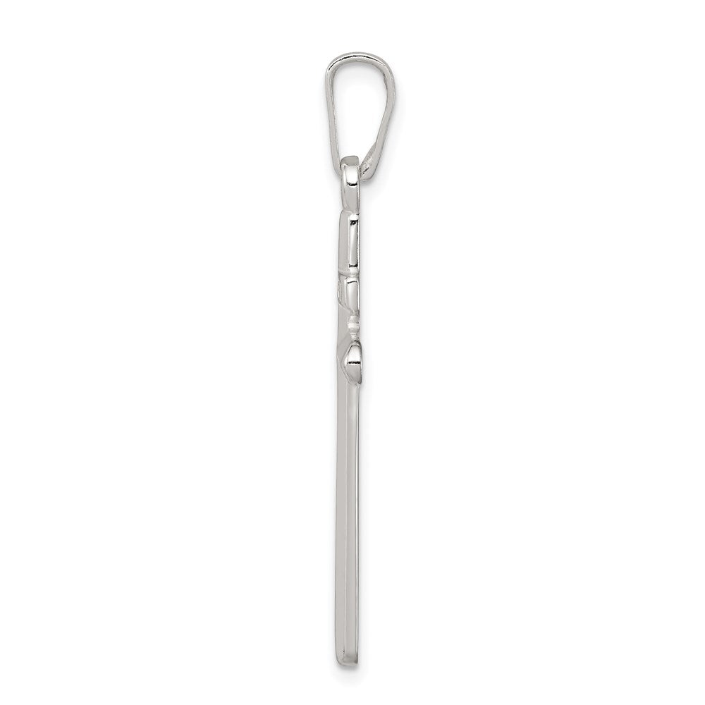 Sterling Silver Polished INRI Cross Pendant - Product Photo