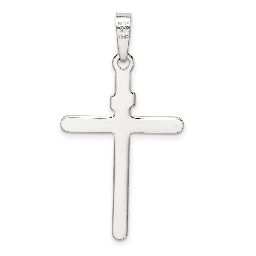 Sterling Silver Polished INRI Cross Pendant - Product Photo