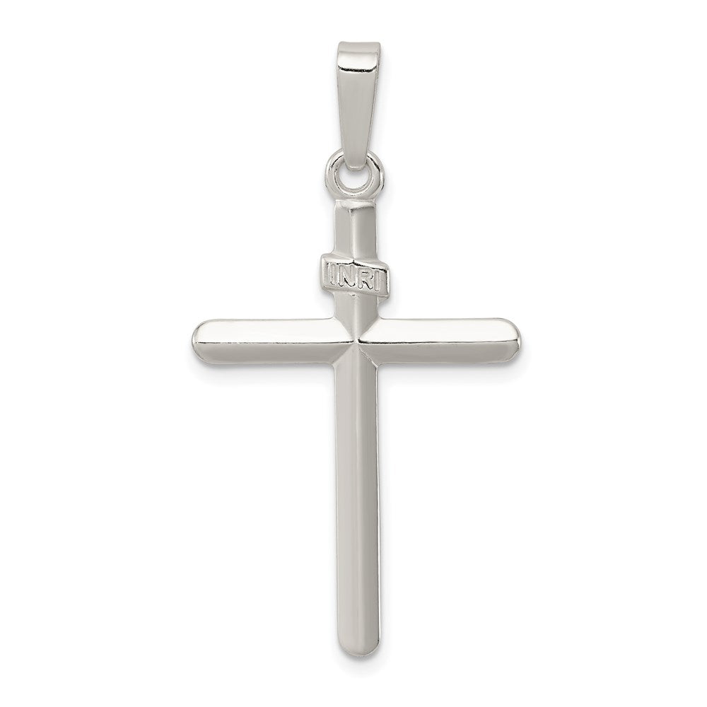 Sterling Silver Polished INRI Cross Pendant - Product Photo
