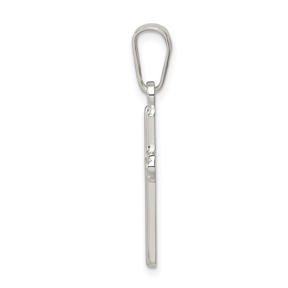 Sterling Silver Polished Cross Pendant - Product Photo