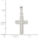 Sterling Silver Polished Cross Pendant - Product Photo