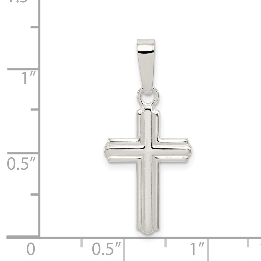 Sterling Silver Polished Cross Pendant - Product Photo