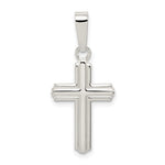 Sterling Silver Polished Cross Pendant - Product Photo