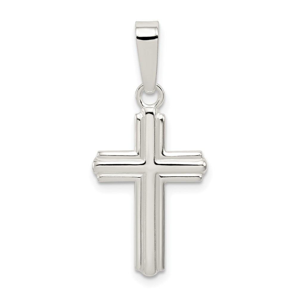 Sterling Silver Polished Cross Pendant - Product Photo