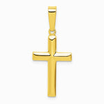 Sterling Silver Gold-tone Polished Cross Pendant - Product Photo