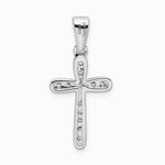 Sterling Silver Rhodium Plated CZ Cross Pendant - Product Photo