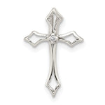 Sterling Silver CZ Cross Charm - Product Photo