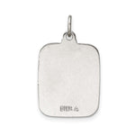 Sterling Silver Teal Enamel Square St. Christopher Medal Pendant - Product Photo