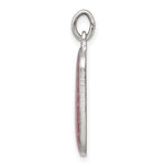 Sterling Silver Pink Enamel Square St. Christopher Medal Pendant - Product Photo
