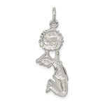 Sterling Silver Cheerleader Charm - Product Photo