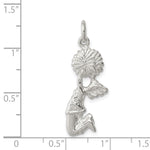Sterling Silver Cheerleader Charm - Product Photo