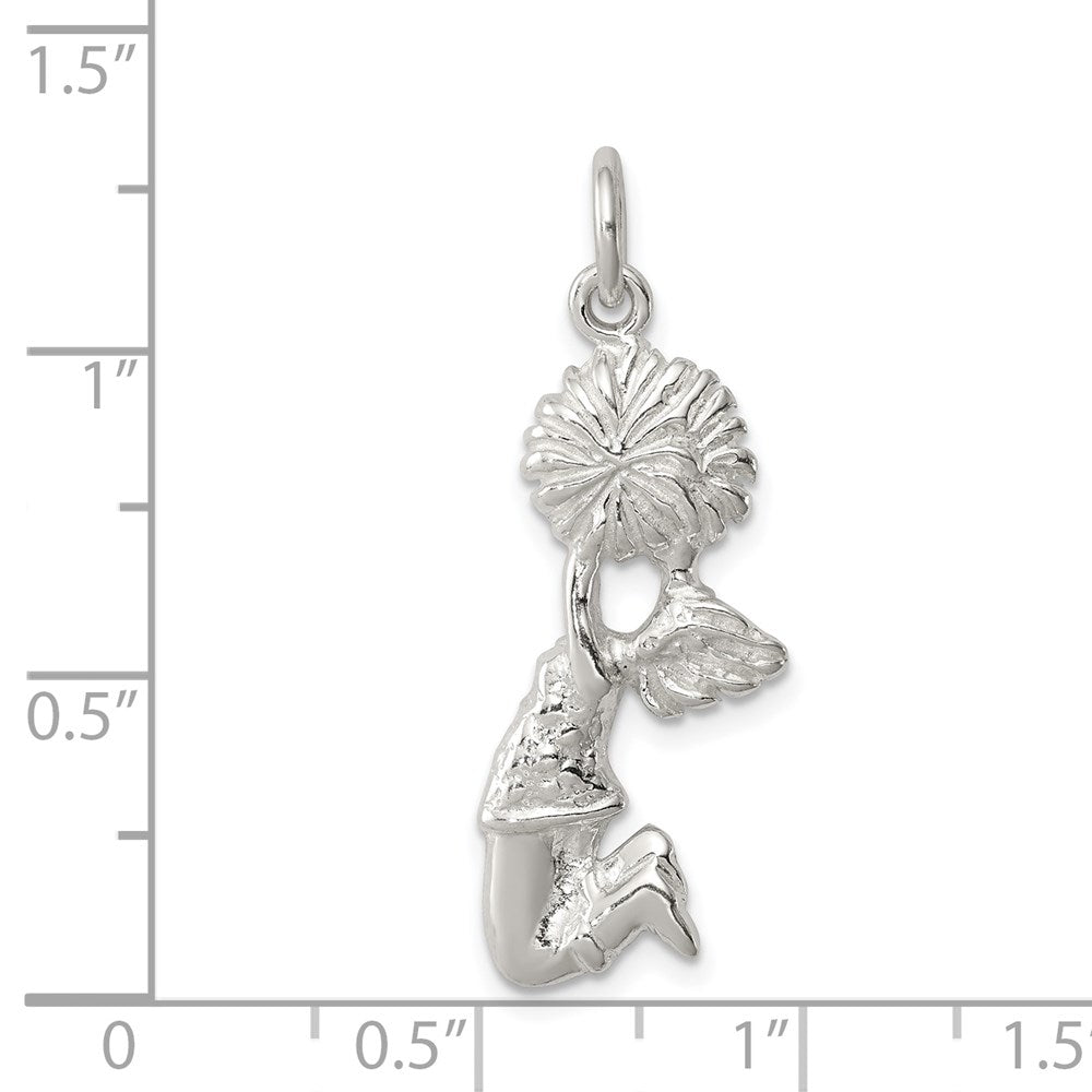 Sterling Silver Cheerleader Charm - Product Photo