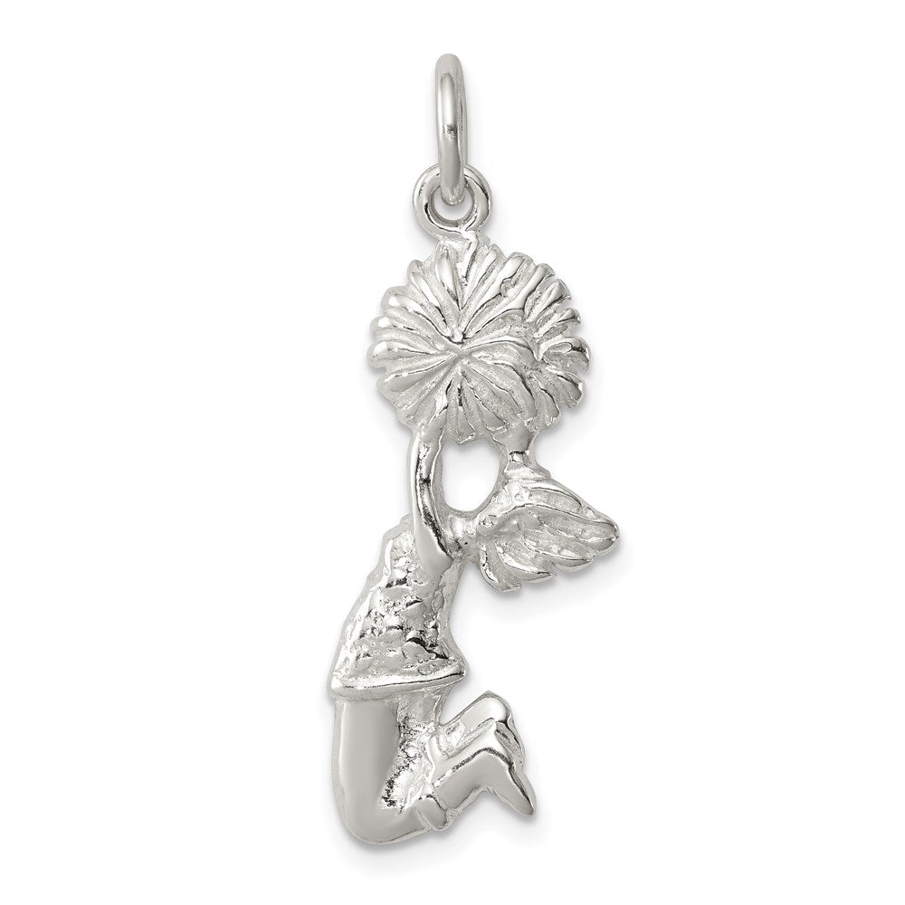 Sterling Silver Cheerleader Charm - Product Photo
