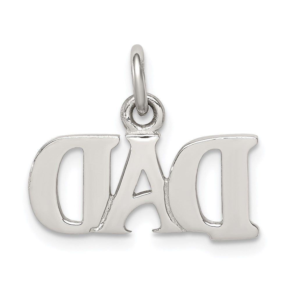 Sterling Silver Rhodium-plated Dad Charm - Product Photo