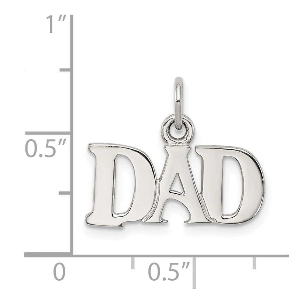 Sterling Silver Rhodium-plated Dad Charm - Product Photo