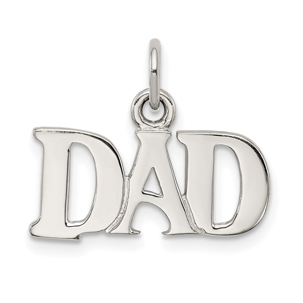 Sterling Silver Rhodium-plated Dad Charm - Product Photo