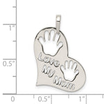 Sterling Silver Polished Love My Mom Heart Pendant - Product Photo