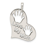 Sterling Silver Polished Love My Mom Heart Pendant - Product Photo