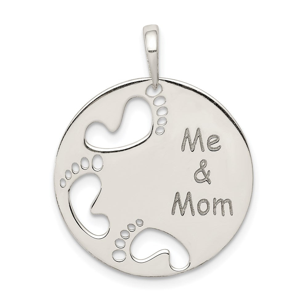 Sterling Silver Polished Me & Mom Pendant - Product Photo