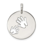 Sterling Silver Polished Love You Mom Pendant - Product Photo