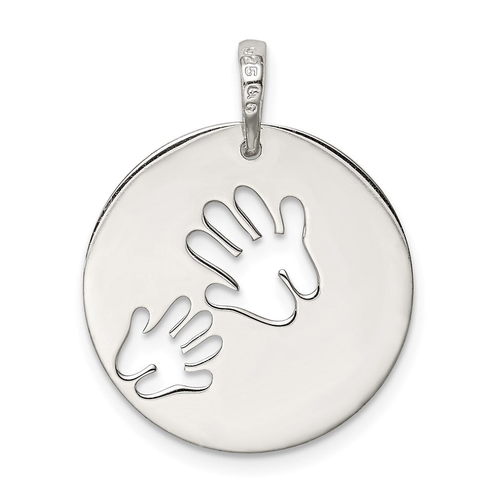 Sterling Silver Polished Love You Mom Pendant - Product Photo