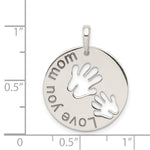 Sterling Silver Polished Love You Mom Pendant - Product Photo