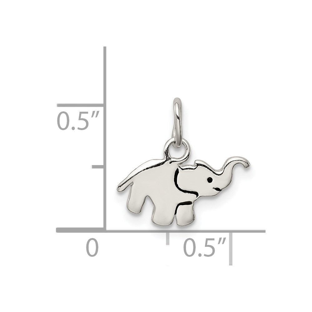 Sterling Silver Enameled Elephant Charm - Product Photo