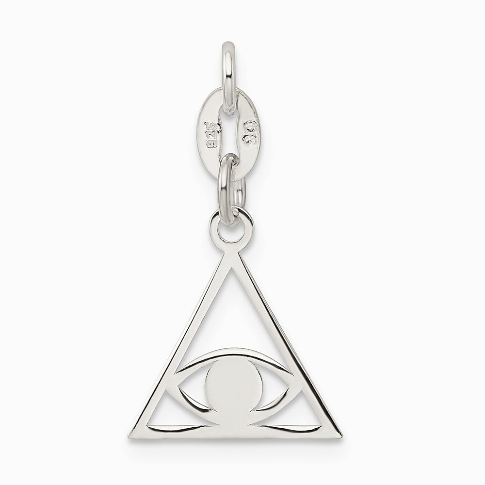 Sterling Silver Polished Evil Eye Charm - Product Photo