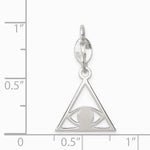 Sterling Silver Polished Evil Eye Charm - Product Photo