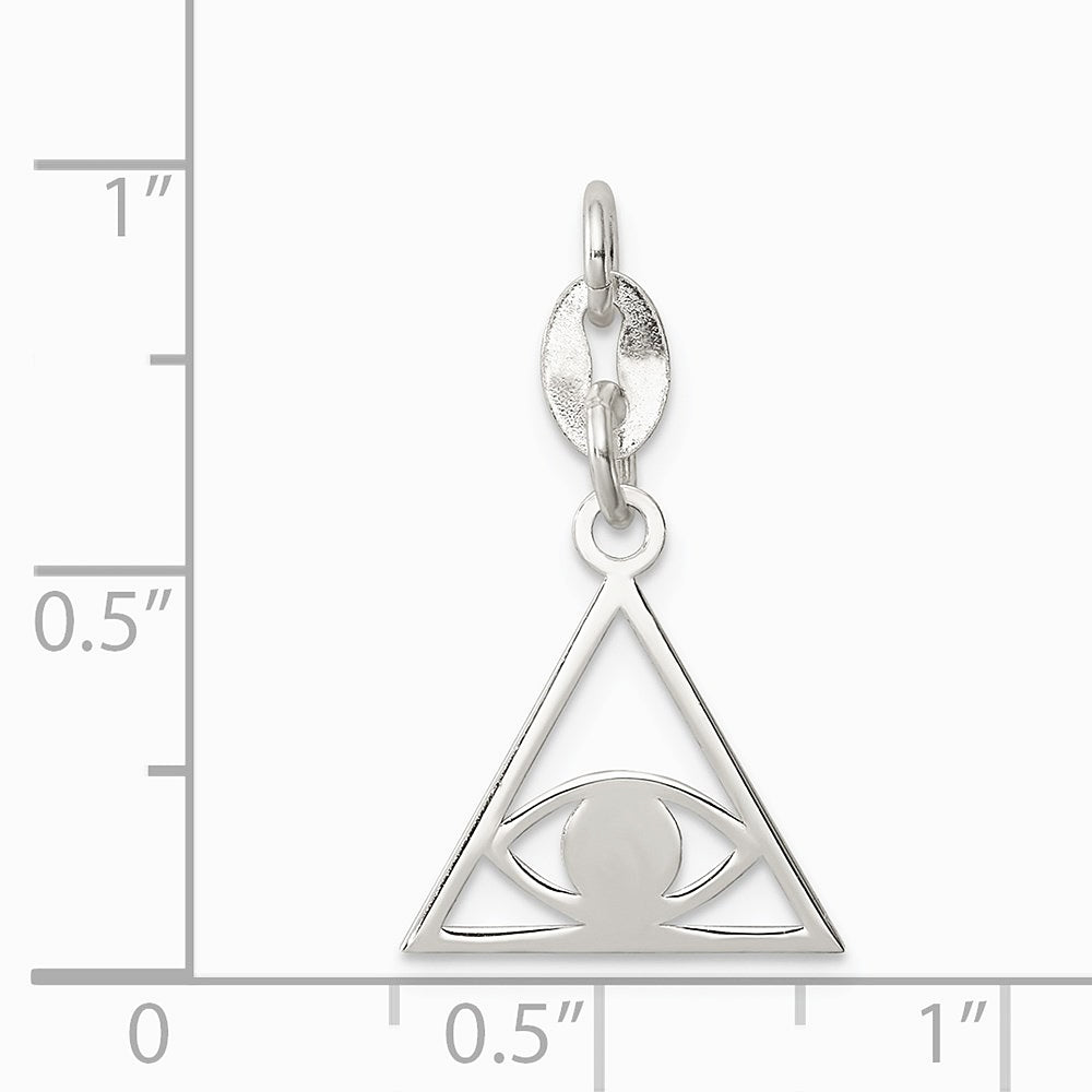 Sterling Silver Polished Evil Eye Charm - Product Photo