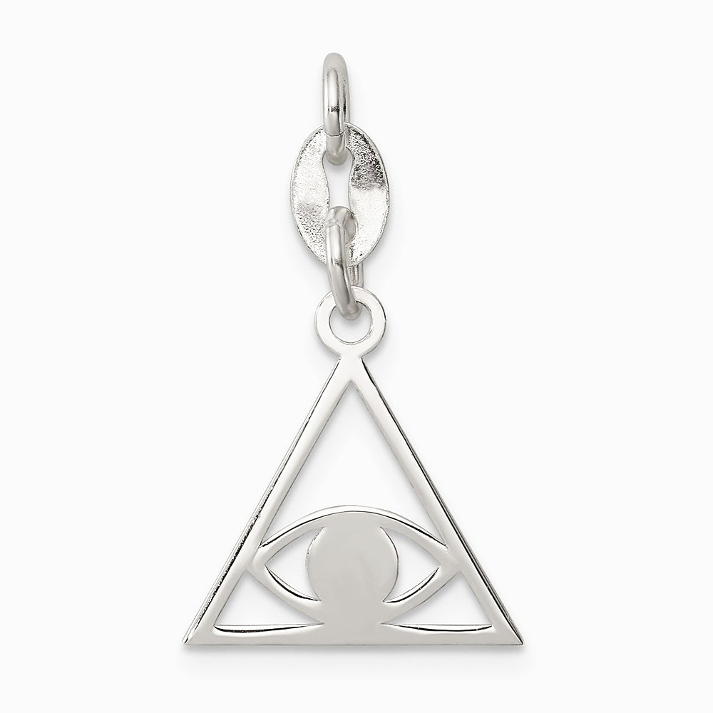 Sterling Silver Polished Evil Eye Charm - Product Photo