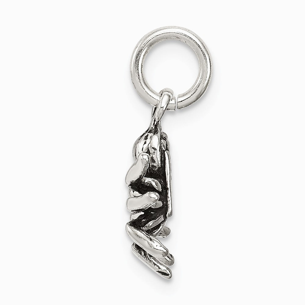 Sterling Silver Antiqued Spider Charm - Product Photo
