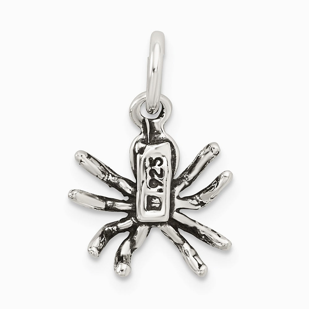 Sterling Silver Antiqued Spider Charm - Product Photo