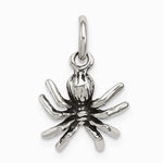 Sterling Silver Antiqued Spider Charm - Product Photo