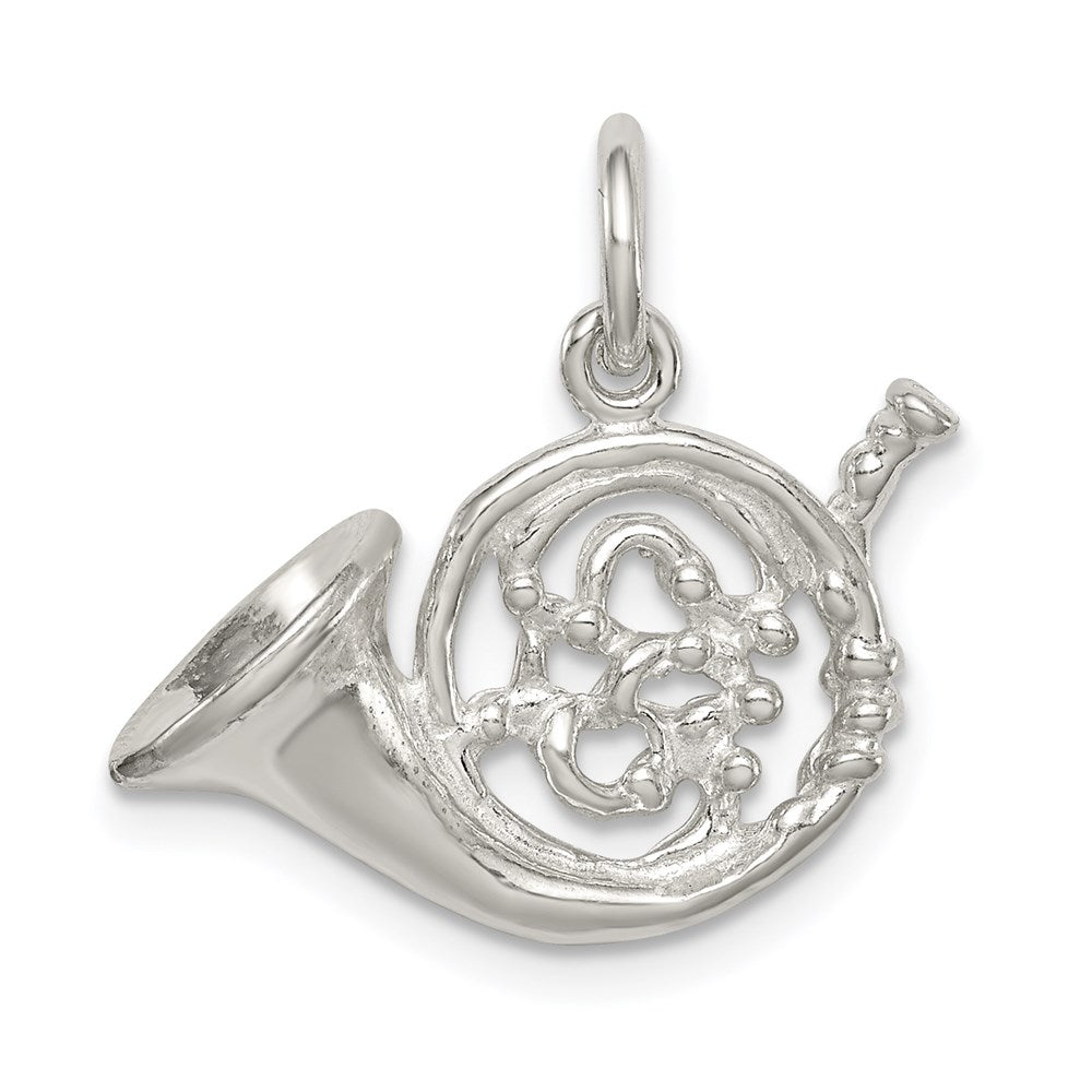 Sterling Silver French Horn Charm - Product Photo